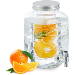 Relaxdays - Dispenser per Bevande con Rubinetto, 4 Litri, Contenitore con Coperchio, per Acqua e Limonata, Trasparente