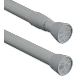 Relaxdays - Asta a Pressione per Tende, Telescopica, Bastone Estensibile 66–110 cm, Appendiabiti, Acciaio Inox, Grigio