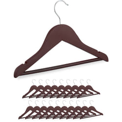 Relaxdays - Grucce per Bambini, Set 20 Appendiabiti da Armadio Cameretta Bimbi, Stampelle Attaccapanni in Legno, Marrone