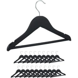 Relaxdays - Grucce per Bambini, Set 20 Appendiabiti da Armadio in Cameretta Bimbi, Stampelle Attaccapanni in Legno, Nero