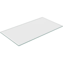 Piano Vetro Temperato Tavolo Rettangolare da 120x65 cm, 8 mm, esg, Lastra per Camino a Legna, Trasparente - Relaxdays