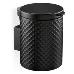 Relaxdays - Cestino da Bagno da Muro, Pattumiera 5 l, Chiusura Automatica Secchio Interno Estraibile, in Ferro Opaco, Nero