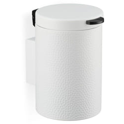 Relaxdays - Cestino da Bagno da Muro, Pattumiera 3 l, Chiusura Automatica Secchio Interno Estraibile, in Acciaio, Bianco