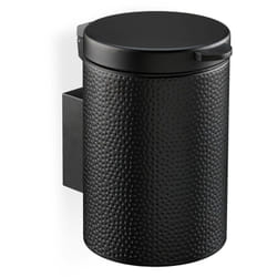 Relaxdays - Cestino da Bagno da Muro, Pattumiera 3 l, Chiusura Automatica Secchio Interno Estraibile, in Acciaio, Nero