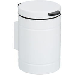 Relaxdays - Cestino da Bagno da Muro, Pattumiera 3 l, Chiusura Automatica Secchio Interno Estraibile, in Acciaio, Bianco