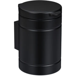Relaxdays - Cestino da Bagno da Muro, Pattumiera 3 l, Chiusura Automatica Secchio Interno Estraibile, in Acciaio, Nero