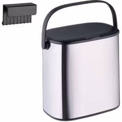 Smaltisci i rifiuti della cucina o del bagno in modo pratico e affidabile con questo moderno cestino da parete. Appeso all'an ...