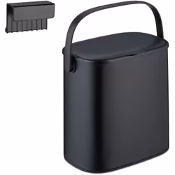 Smaltisci i rifiuti della cucina o del bagno in modo pratico e affidabile con questo moderno cestino da parete. Appeso all'an ...