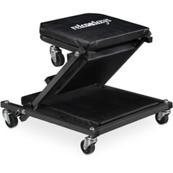 Relaxdays Carrello Sotto Auto da Meccanico, Sgabello Officina con Ruote a 360°, Regge 150 kg, Pieghevole, Acciaio, Nero