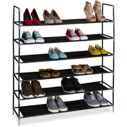Scarpiera a 6 Ripiani, Scaffale HxLxP: 108 x 100 x 28 cm, Portascarpe Salvaspazio Slim per 24 Paia di Scarpe - Relaxdays