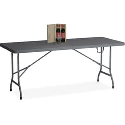 Tavolino Ripiegabile da Giardino, hlp 73x180x74 cm, Tavolo Pieghevole di Plastica e Acciaio, Campeggio, Grigio - Relaxdays