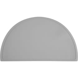 Relaxdays - Tovaglietta Silicone Bambini, Tappetino Antiscivolo per Merenda all'Asilo e Scuola, 41,5x24 cm, Grigio Chiaro