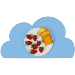 Relaxdays - Tovaglietta Silicone Bambini, Tappetino a Nuvola Antiscivolo per la Merenda all'Asilo LxP: 47x26,5 cm, Azzurro