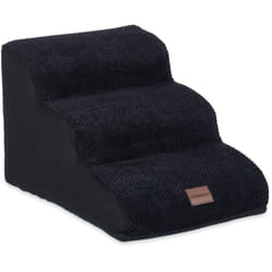 Relaxdays - Scaletta a 3 Gradini per Cani Piccoli e Gatti, Salire e Scendere dal Letto e Divano, hlp: 33x41x54 cm, Nero