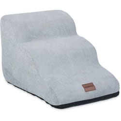 Relaxdays - Scaletta a 3 Gradini per Cani Piccoli e Gatti, Salire e Scendere dal Letto e Divano, hlp 33x36,5x52 cm, Grigio