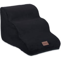 Relaxdays - Scaletta a 3 Gradini per Cani Piccoli e Gatti, Salire e Scendere dal Letto e Divano, hlp: 33x36,5x52 cm, Nero