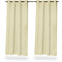 Relaxdays - Set 2 Tende Oscuranti per Interni, Termiche, a Drappeggio, Occhielli, Salotto e Camera, 245x135 cm, Beige