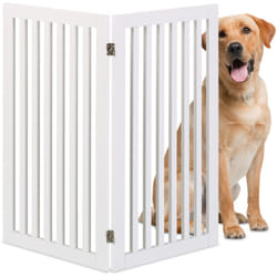 Relaxdays - Cancelletto di Sicurezza per Cani, Cancellino Scale per Bambini, Barriera Animali, HxL: 91,5x103 cm, Bianco