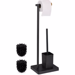 Con questa elegante piantana portarotolo da toilette, avrai sempre a portata di mano la carta igienica, ma anche lo scopino. ...