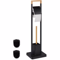 Con questa elegante piantana portarotolo da toilette, avrai sempre a portata di mano la carta igienica, ma anche lo scopino.  ...