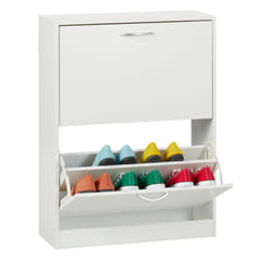 Scarpiera a 2 Scomparti, Scaffale Stretto Salvaspazio Slim, hlp: 80 x 60 x 24 cm, per 12 Paia di Scarpe - Relaxdays