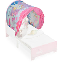 Tenda da Letto per Bambini, 220 x 79 cm, Cupola da Gioco, Funzione Pop-Up, Rifugio per la Cameretta, Unicorno - Relaxdays