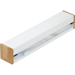 Relaxdays - Porta Pellicola con Tagliera, hlp: 6x35x7 cm, Taglia Rotoli di Alluminio Magnetico Dispenser da Cucina, Bianco