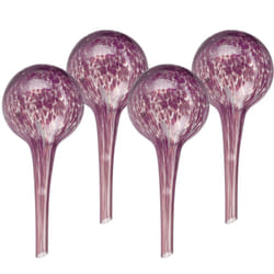 Relaxdays - Sfere per Irrigazione, HxD: 15x6 cm, Set da 4 Irrigatori Automatici per Piante e Fiori in Vacanza, Vetro, Nero