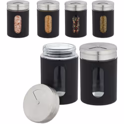 Con i barattoli portaspezie mettereai fine al caos in cucina! In pratico set da 6 per un look uniforme nell’armadio. Tieni se ...