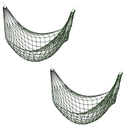 Amaca da Giardino a Rete, Set da 2, per Campeggio, per 1 Persona, da Esterno, Fino a 120 kg, Verde Scuro - Relaxdays