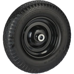 Ruota per Carriola 4.00-8, in Gomma Piena Antipanne, Ruotino Scorta Portapacchi, Antiforatura, 100 kg, Nero - Relaxdays