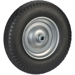 Ruota per Carriola 4.00-8, Gomma Piena Antipanne, Ruotino Scorta Portapacchi, Antiforatura, 100kg, Nero Grigio - Relaxdays