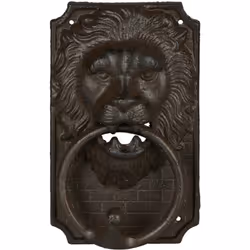 Questo batacchio con testa di leone è un accessorio decorativo funzionale per la porta d'ingresso. Il battente vintage è idea ...