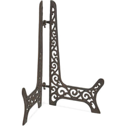 Relaxdays - Cavalletto Espositore da Tavolo, Portapiatti, 24,5x17x1,5 cm Supporto Poggia Libri, Stile Vintage, Marrone