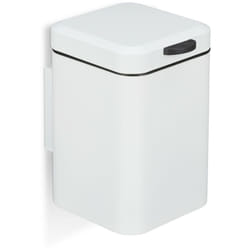 Relaxdays Cestino da Bagno da Parete, 3 Litri, Chiusura Automatica, Secchio Interno Estraibile Bidone in Acciaio, Bianco