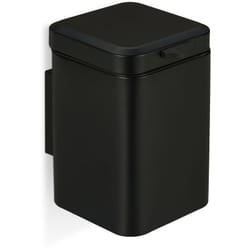 Relaxdays - Cestino da Bagno da Parete, 3 Litri, Chiusura Automatica, Secchio Interno Estraibile, Bidone in Acciaio, Nero