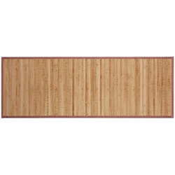 Tappeto in Bambù, Resistente all'Umidità, Antiscivolo, Bordi in Tessuto, Bagno, 53x152cm, Legno Naturale - Relaxdays