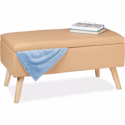 La riuscita combinazione del rivestimento in similpelle e del legno di eucalipto con venature naturali delle gambe rendono qu ...