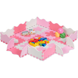 Relaxdays - Tappeto Puzzle in 34 parti, in Gommapiuma eva, Privo di Sostanze Nocive, 0.77 m² ca., Vari Motivi, Pink Rosa