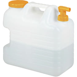 Tanica con Rubinetto, 20 Litri, Plastica Senza bpa, Coperchio, Manico, Bottiglia Viaggio, Bianco Arancione - Relaxdays