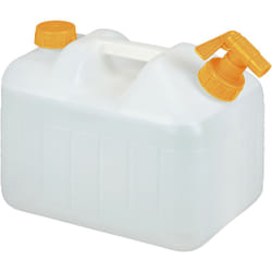 Tanica con Rubinetto, 10 Litri, Plastica Senza bpa, Coperchio, Manico, Bottiglia Viaggio, Bianco Arancione - Relaxdays