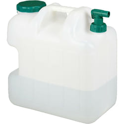 Relaxdays Tanica con Rubinetto, 25 Litri, Plastica Senza BPA, Coperchio e Manico, Bottiglia da Viaggio, Bianco Verde