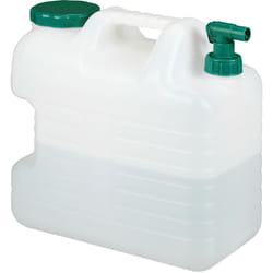 Tanica con Rubinetto, 20 Litri, Plastica Senza bpa, Coperchio e Manico, Bottiglia da Viaggio, Bianco Verde - Relaxdays