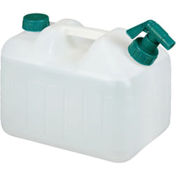 Tanica con Rubinetto, 10 Litri, Plastica Senza bpa, Coperchio e Manico, Bottiglia da Viaggio, Bianco Verde - Relaxdays
