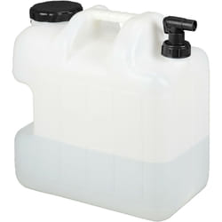 Tanica con Rubinetto, 25 Litri, Plastica Senza bpa, Coperchio, Manico, Bottiglia Viaggio Camping, Bianco Nero - Relaxdays