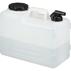 Tanica con Rubinetto, 15 Litri, Plastica Senza bpa, Coperchio, Manico, Bottiglia Viaggio Camping, Bianco Nero - Relaxdays