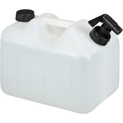 Tanica con Rubinetto, 10 Litri, Plastica Senza bpa, Coperchio, Manico, Bottiglia Viaggio Camping, Bianco Nero - Relaxdays