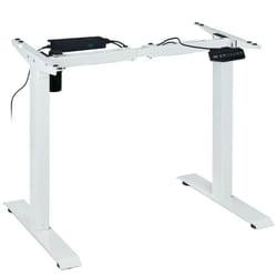 Relaxdays - Telaio per Scrivania Regolabile in Altezza, Elettrico, da 71 - 121 cm, con Sistema di Promemoria, Bianco