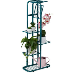 Relaxdays - Scaffale Portafiori in Metallo, Fioriera da Esterno e Interno, 6 Mensole Porta Piante, 107 x 44 x 24 cm, Verde