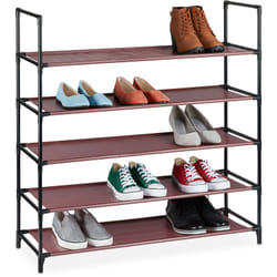 Scarpiera in tnt con Sistema ad Incastro, a 5 Livelli, per 20 Paia di Scarpe, hlp 90,5x87,5x30 cm, Bordeaux - Relaxdays